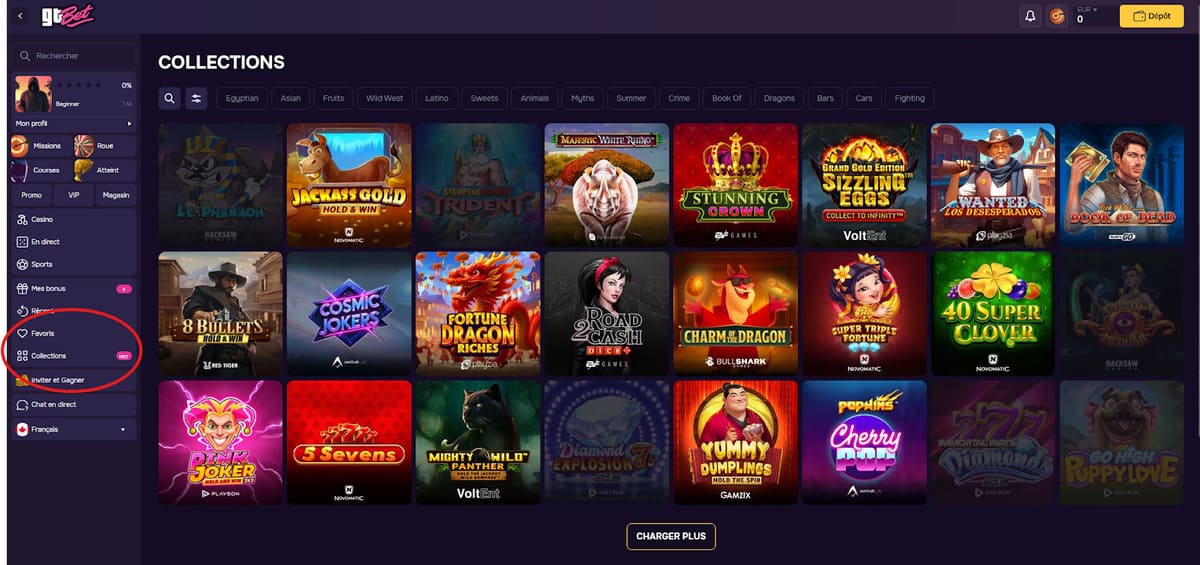 Colecciones de juegos accesibles desde móvil